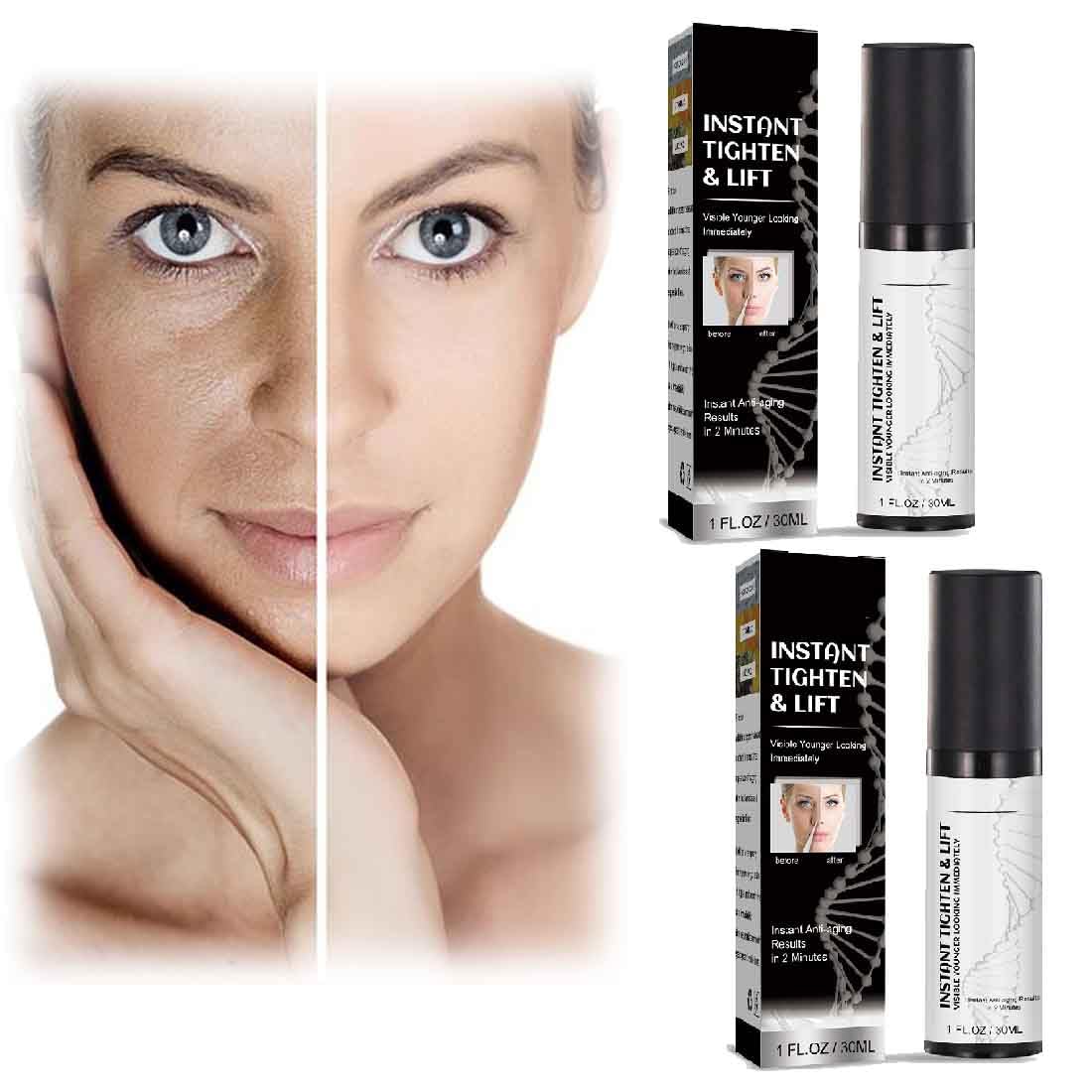 Crema Facial y Sérum Reafirmante: Tensor facial para reducir poros y líneas finas, controla el exceso de aceite en la piel. Set de 2 piezas. ¡Mejora tu rutina de skincare!