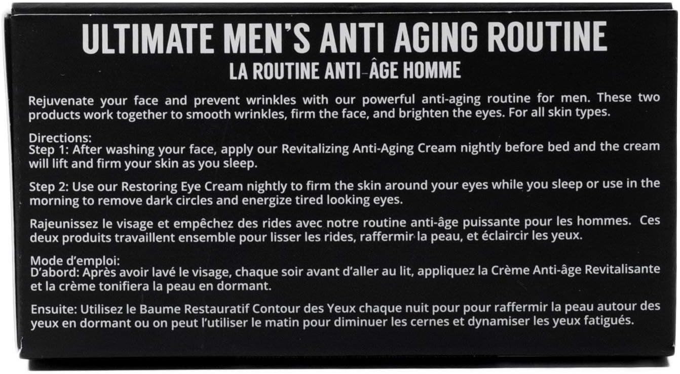 Brickell Men's Ultimate Anti-Aging Routine - Anti-Wrinkle Night Face Cream and Eye Cream to Reduce Puffiness, Wrinkles, Dark Circles, & Under Eye Bags - Natural & Organic