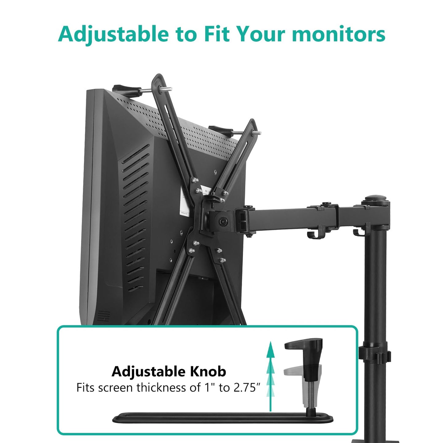 Adaptador VESA Monitor WALI 13 a 27 Pulgadas 8 kg Montaje 75 x 75 mm y 100 x 100 mm