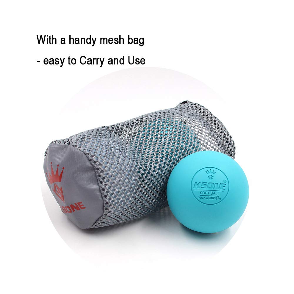 KSONE Lacrosse - Juego de bolas de masaje muscular, rodillo de masaje profundo, bola de masaje dura y suave con mini bola