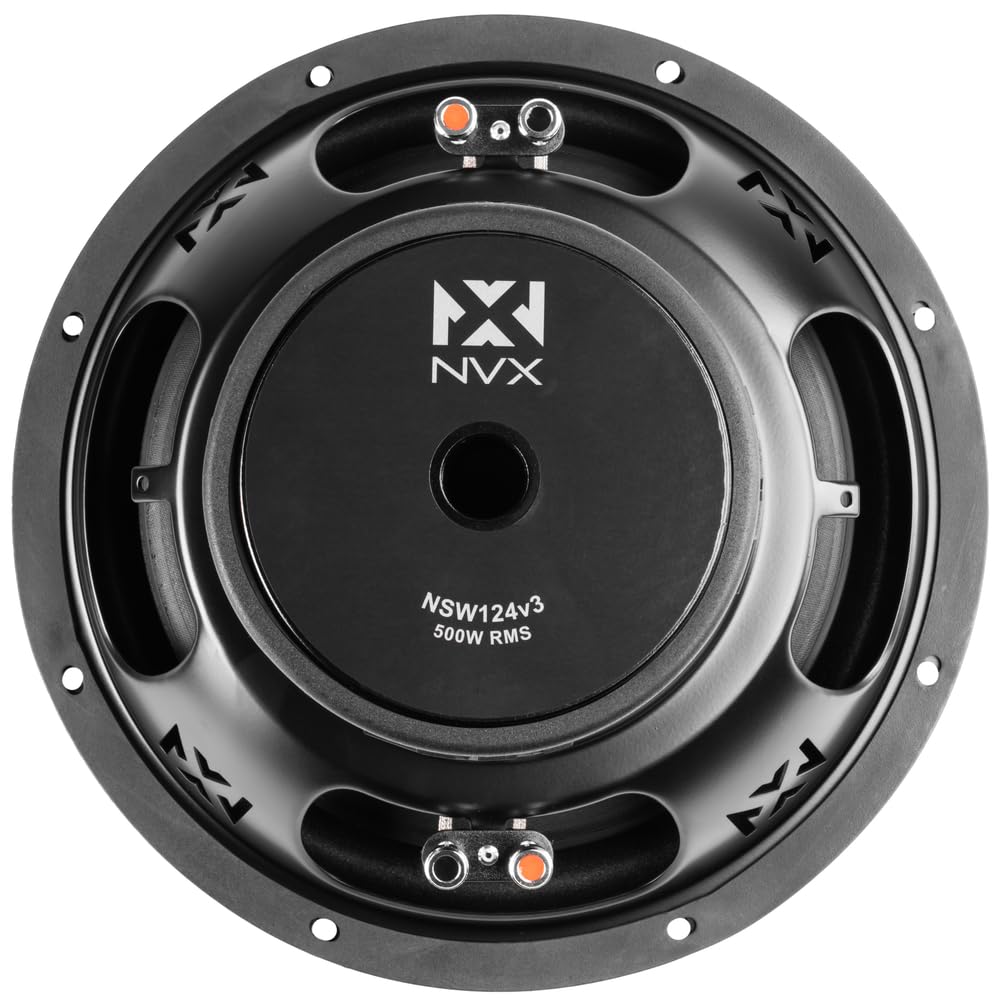 NVX NSW102 Versión 3 (NSW102v3) 1000W Pico (500W RMS) N-Series v3 10" Subwoofer Dual 2-Ohm para Automóvil de 25.4 cm
