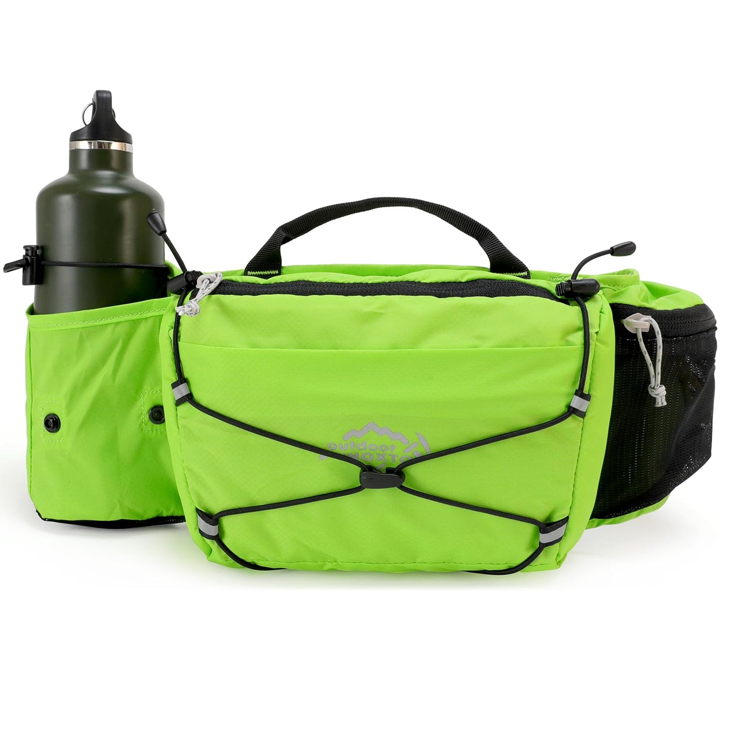 INOXTO - Riñonera delgada para correr para mujeres y hombres, paquete de cintura deportiva con botella de agua de 300 ml para correr, caminar, ciclismo, senderismo y correr, cinturón reflectante para