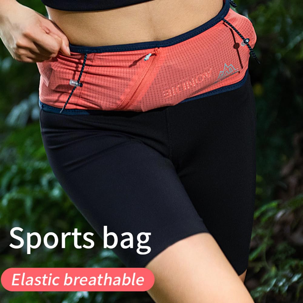 AONIJIE - Riñonera para correr, riñoneras con gran capacidad de almacenamiento para correr, maratón de campo y entrenamiento de fitness, transpirable y estable cinturón ultraligero, Rosado, Mediano,