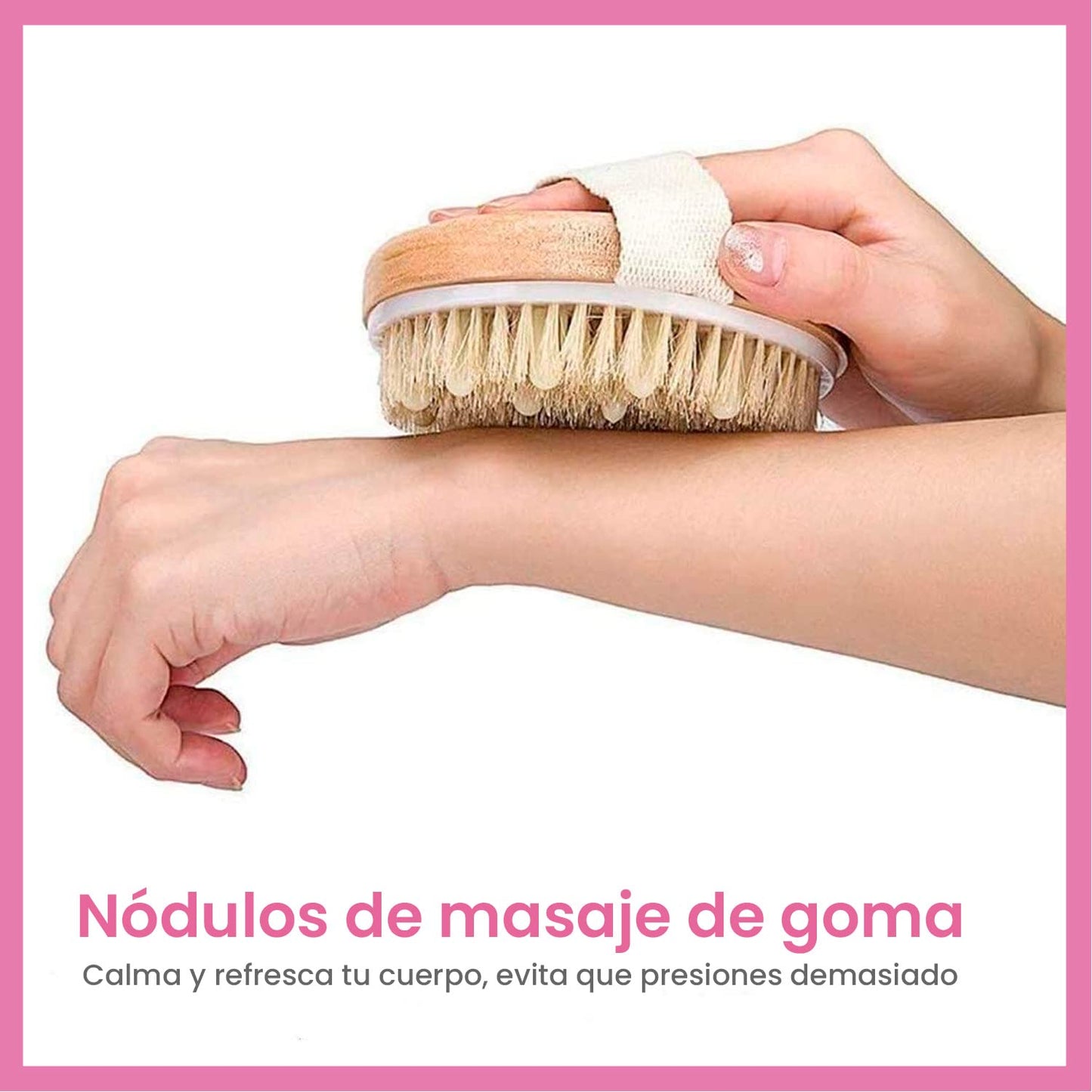 BEE VIBES Cepillo Corporal para Masaje Exfoliante de Baño de Cerdas Naturales para Eliminar las Toxinas de la Piel Muerta para Cuerpo Seco; Ayuda al Tratamiento de Celulitis y Mejora las Funciones Linfáticas; Exfolia y Estimula la Circulación Sanguínea Du