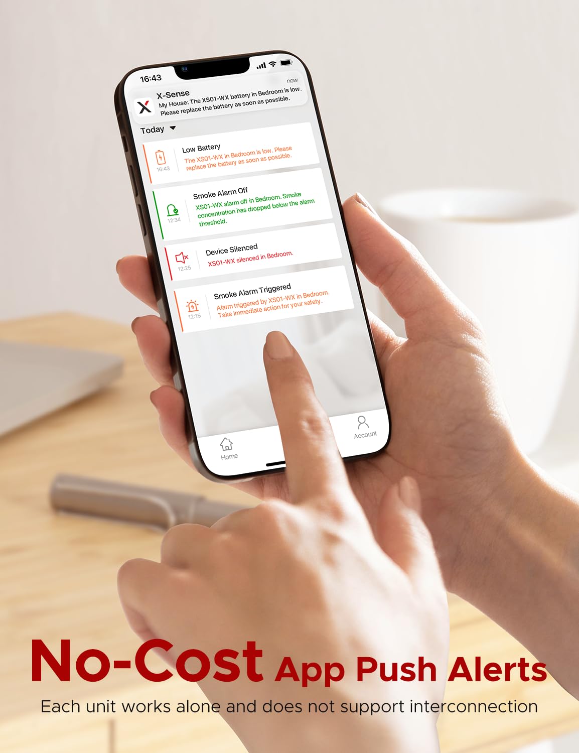 Detector de Humo Inteligente X-Sense Blanco con Notificaciones en Tiempo Real Wi-Fi