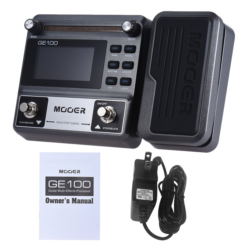 Hosioe GE100 multi-efectos de guitarra pedal de efectos del pador con la grabación en bucle (180 segundos) Sintonía Rhythm Tap Tempo Ajuste de escala y del acorde funciones de lección