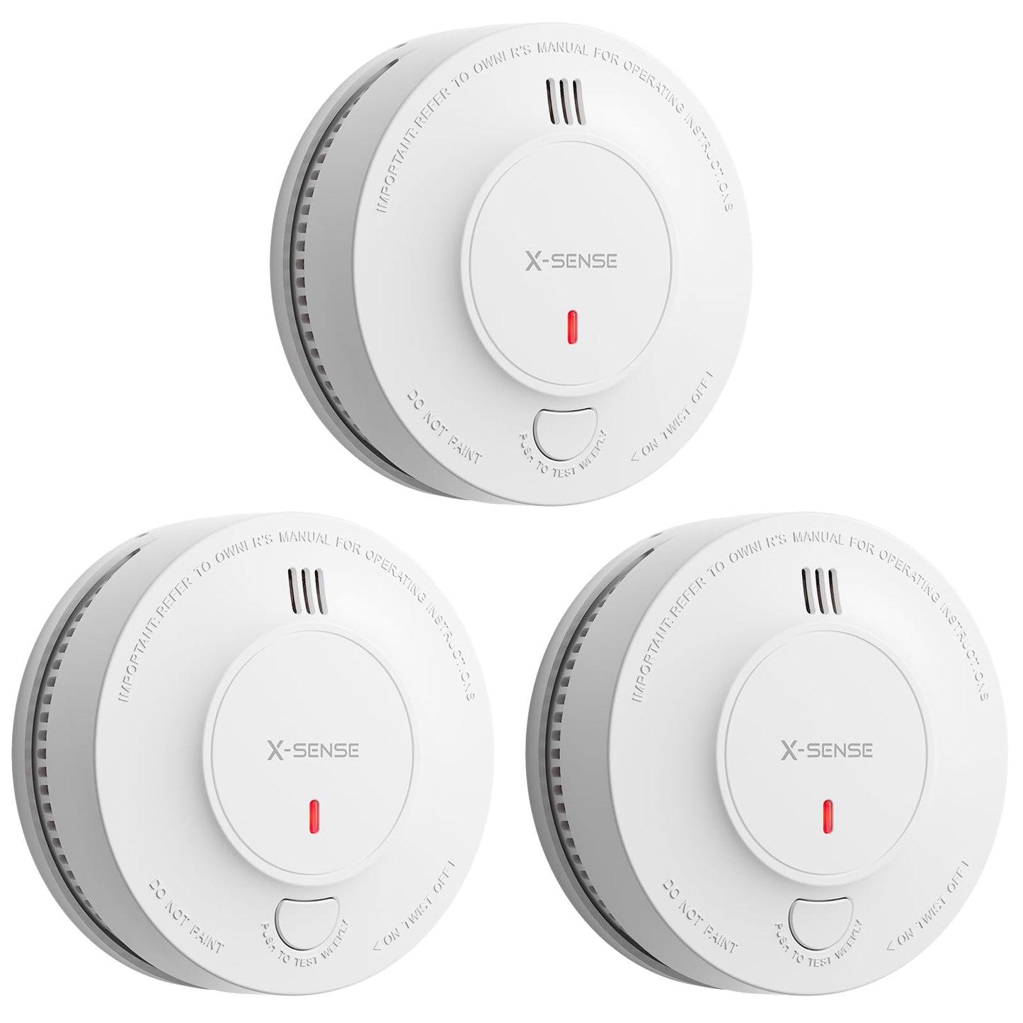 Detector de Humo X-Sense Blanco con Batería de 10 Años, Paquete de 3