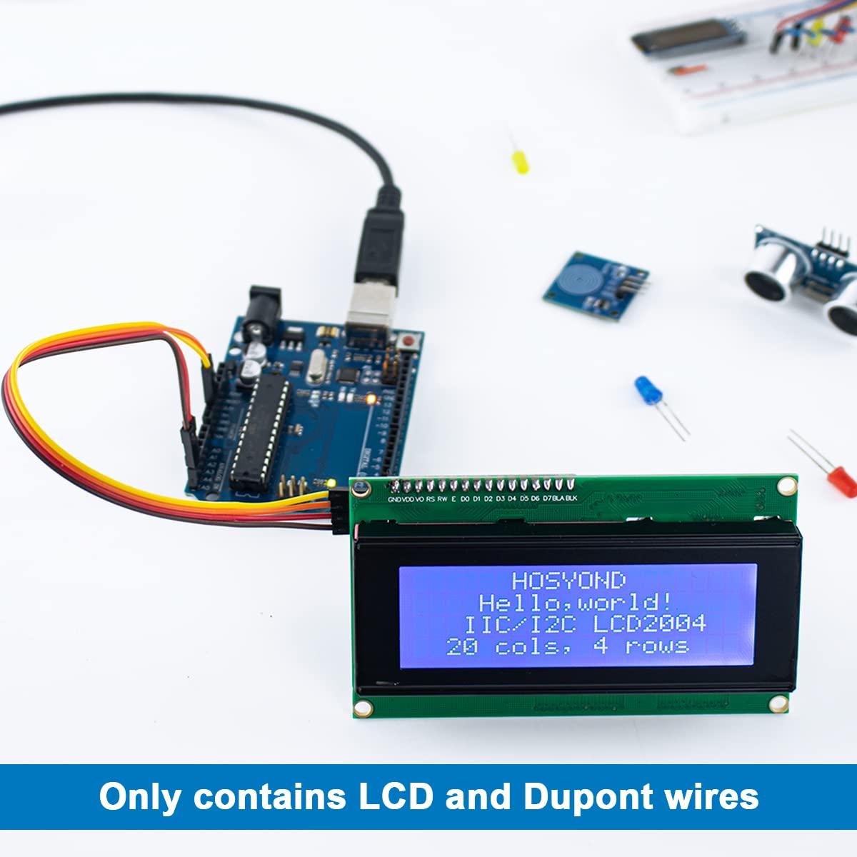 Hosyond - Módulo LCD IIC I2C 2004 de 20 x 04 de visualización LCD para Arduino Raspberry Pi