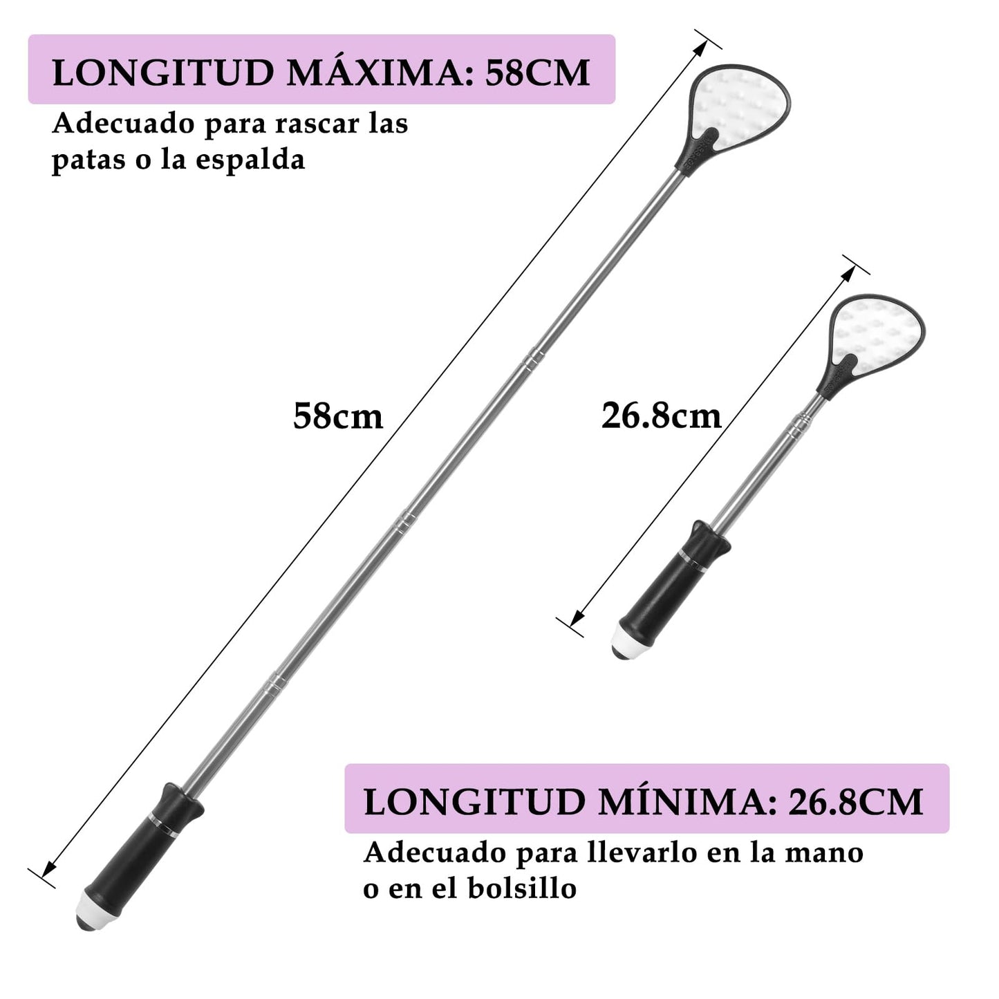 Manita Rascadora Espalda Itchy Scratch Retráctil sin Pedir a Casa Picazón Rascarse la Espalda Artefacto Magnético Cuentas de Masaje Espalda Mayorista, Regalos para la Tercera Edad (Negro)