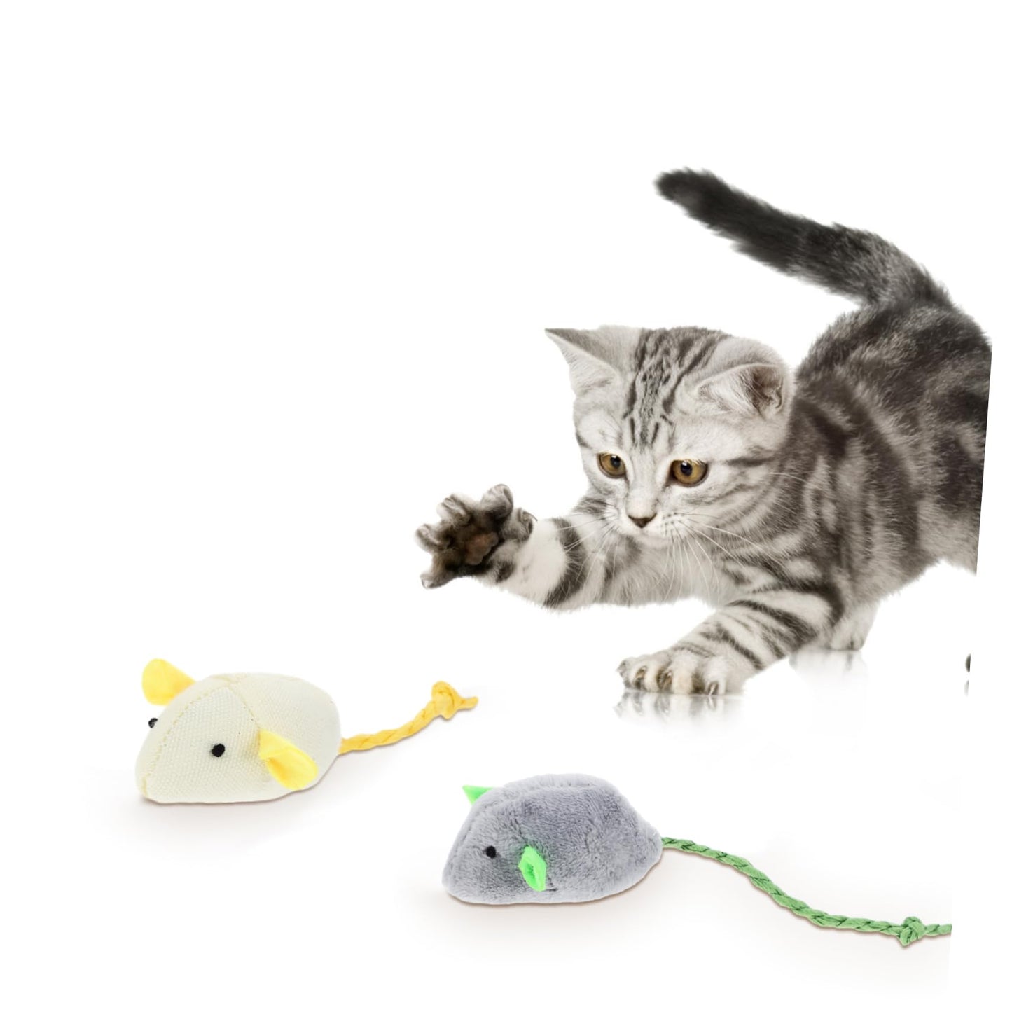 Ipetboom 6 Piezas Gato Ratones Juguetes Gato De Peluche De Juguete Gatito Juguete De Burlas Gato Juguetes Ratones Juguete Mordedura De Gatito Gato Divertido Felpa Gato De Interior
