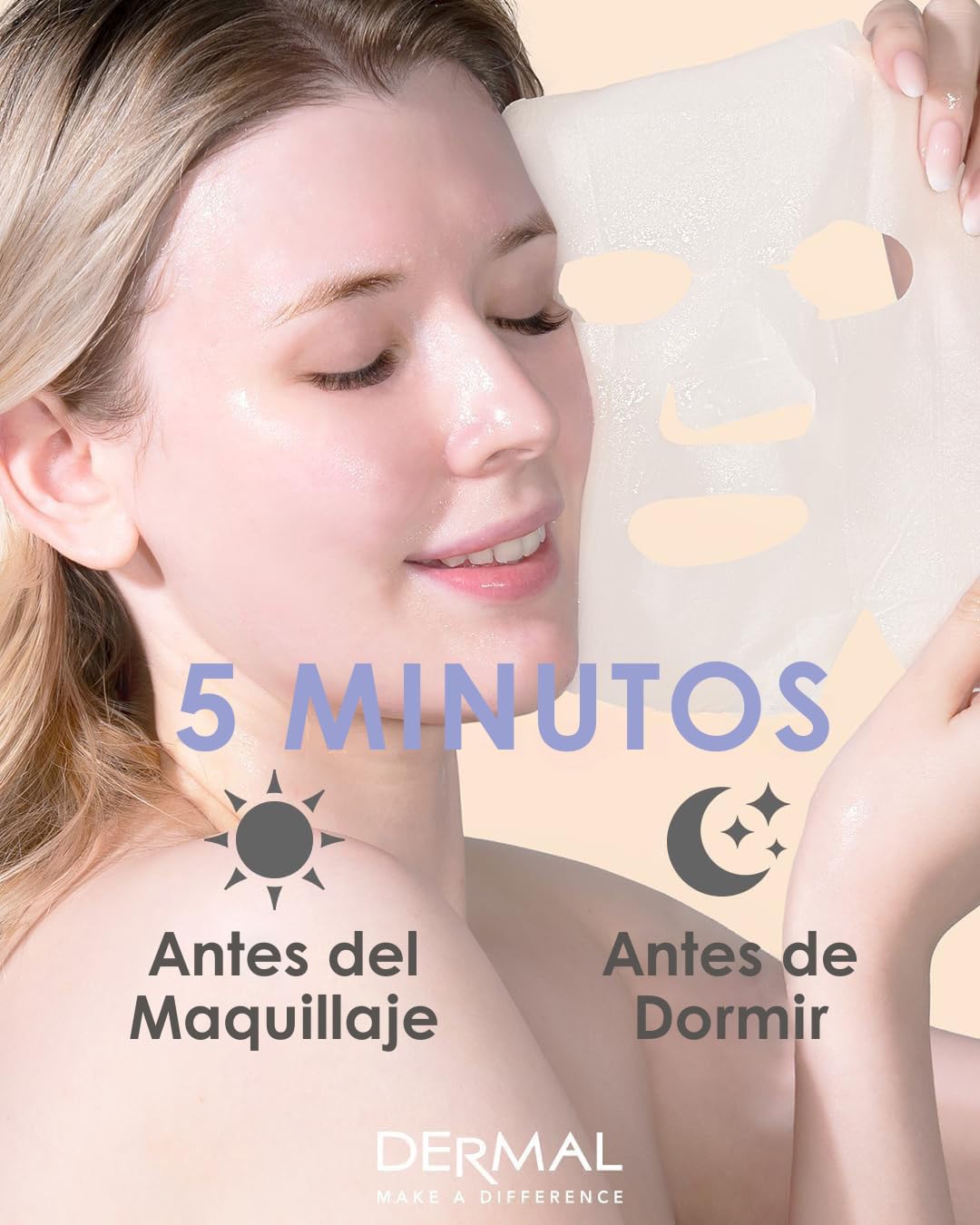 DERMAL Korea 10 Mascarillas Arbutin con Arbutina, Colágeno y Vitamina E
