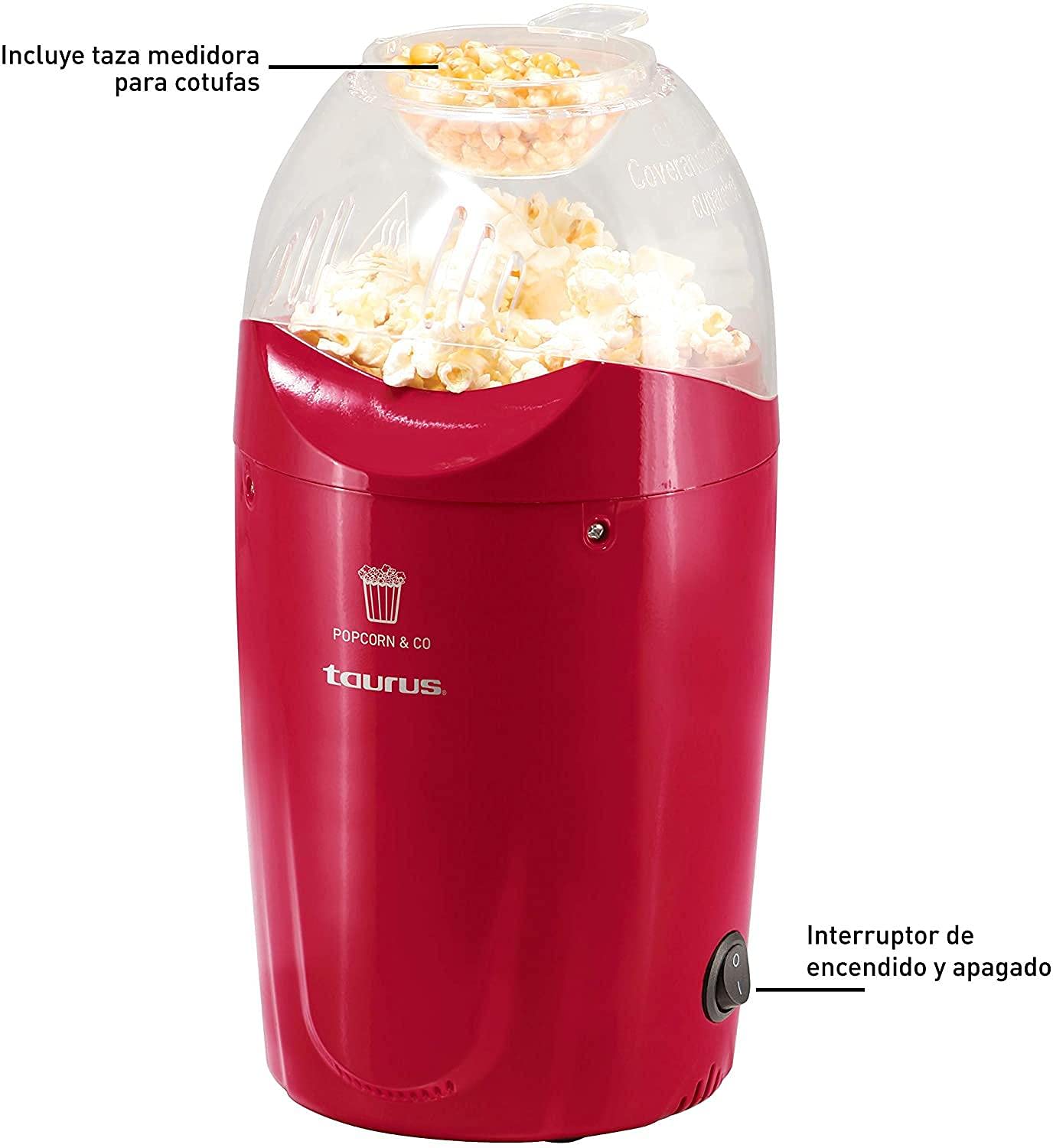 Máquina de Palomitas Taurus Pop N´Corn Blanco Saludable Sin Aceite
