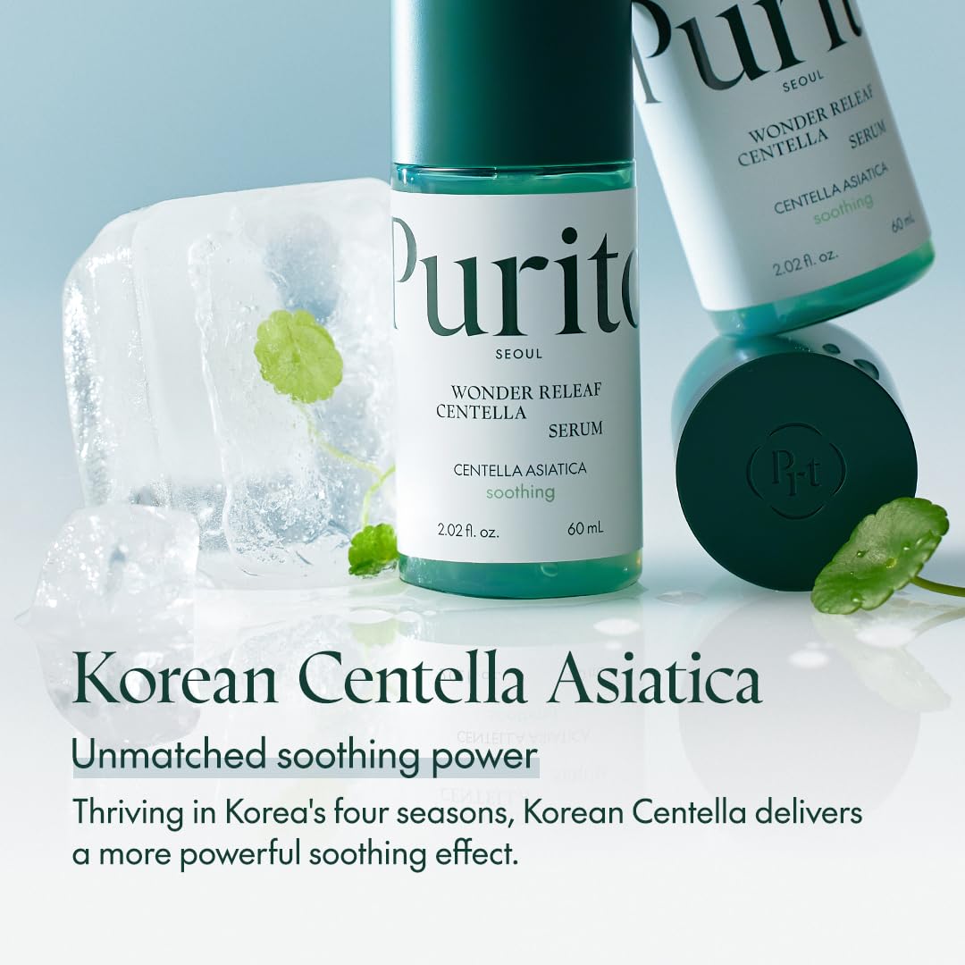 PURITO SEOUL Wonder Releaf Centella Serum Korean Centella, Ampoule, Soothing, Barrier Strengthening, Recovery Facial Serum for face, K-Beauty, 60ml 2fl.oz