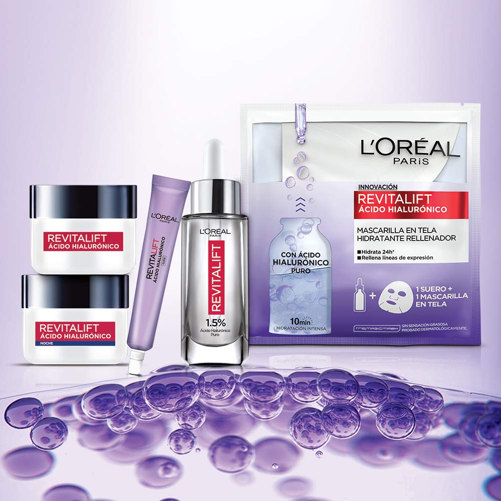 L'Oréal Paris Crema de Noche Revitalift Ácido Hialurónico, 50ml