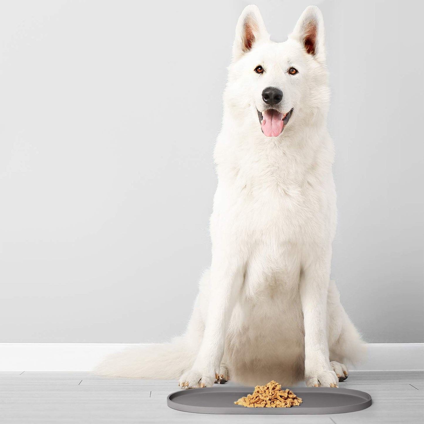 Alfombrilla DogBuddy Gris Antideslizante de Silicona para Cuenco de Perro Pequeño