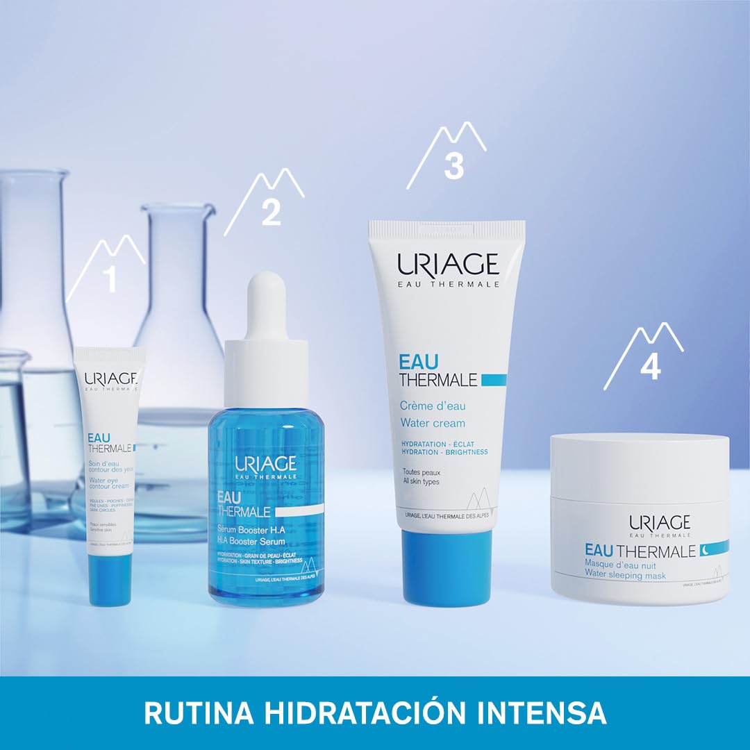 URIAGE EAU THERMALE Crema facial hidratante con ÁCIDO HIALURÓNICO I Hidratación 24 horas, luminosidad y suavidad. Crema facial fresca y ligera I Aroma floral agradable I Sin parabenos I No comedogénico