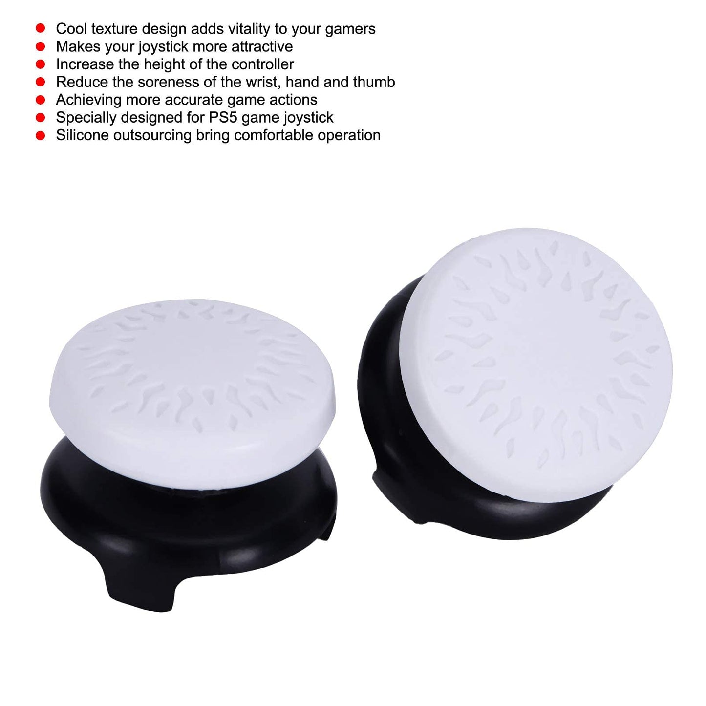 Agarre de Pulgar de Silicona ASHATA Blanco para PS5