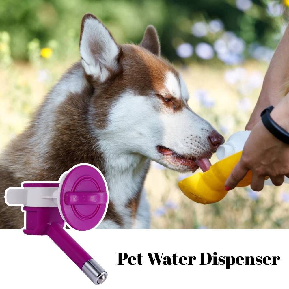Dog Cat Water Dispenser Automatic Plastic Nozzle Drinker Waterer Hanging Fountain Feeder Pet Watering Supply (Color : Purple)