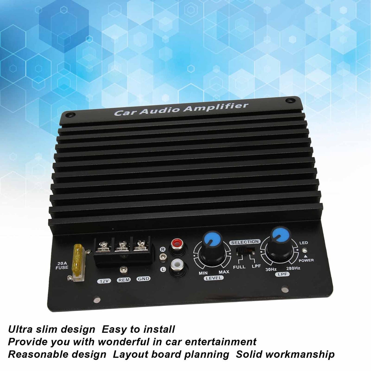 Amplificador de Placa de Subwoofer para Automóvil Ultradelgada 12V 300W para Vehículo
