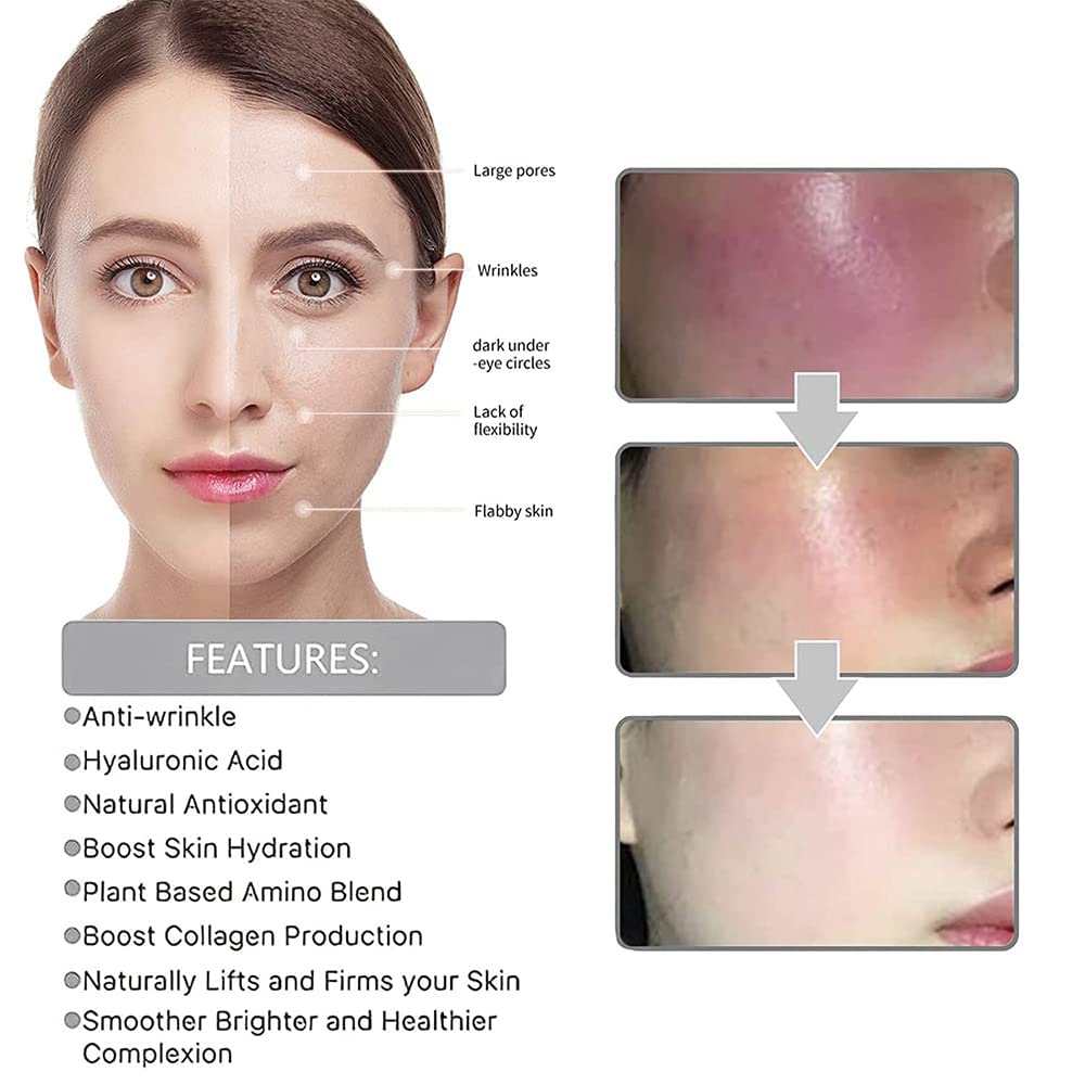 Guanshan Ash, Eelhoe Eternity Vitamin C Serum, para la cara, Suero antienvejecimiento para cara y ojos con vitamina C, ácido hialurónico, vitamina E, Suero iluminador para manchas oscuras