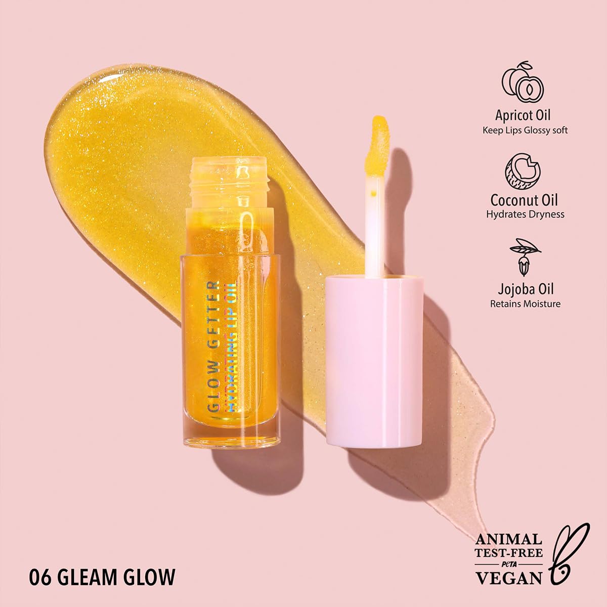 Moira Glow Getter Hydrating Lip Oil Aceite Labial Hidratante Varios Tonos (GLEAM GLOW)