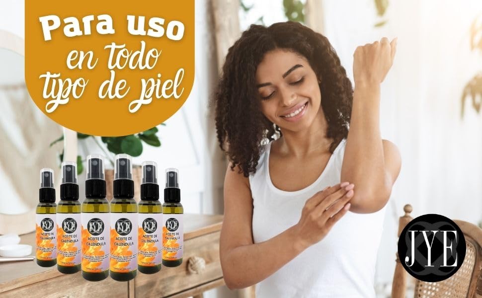 JYE 3 Frascos Aceite De Calendula Puro, Hidratación natural para piel sensible