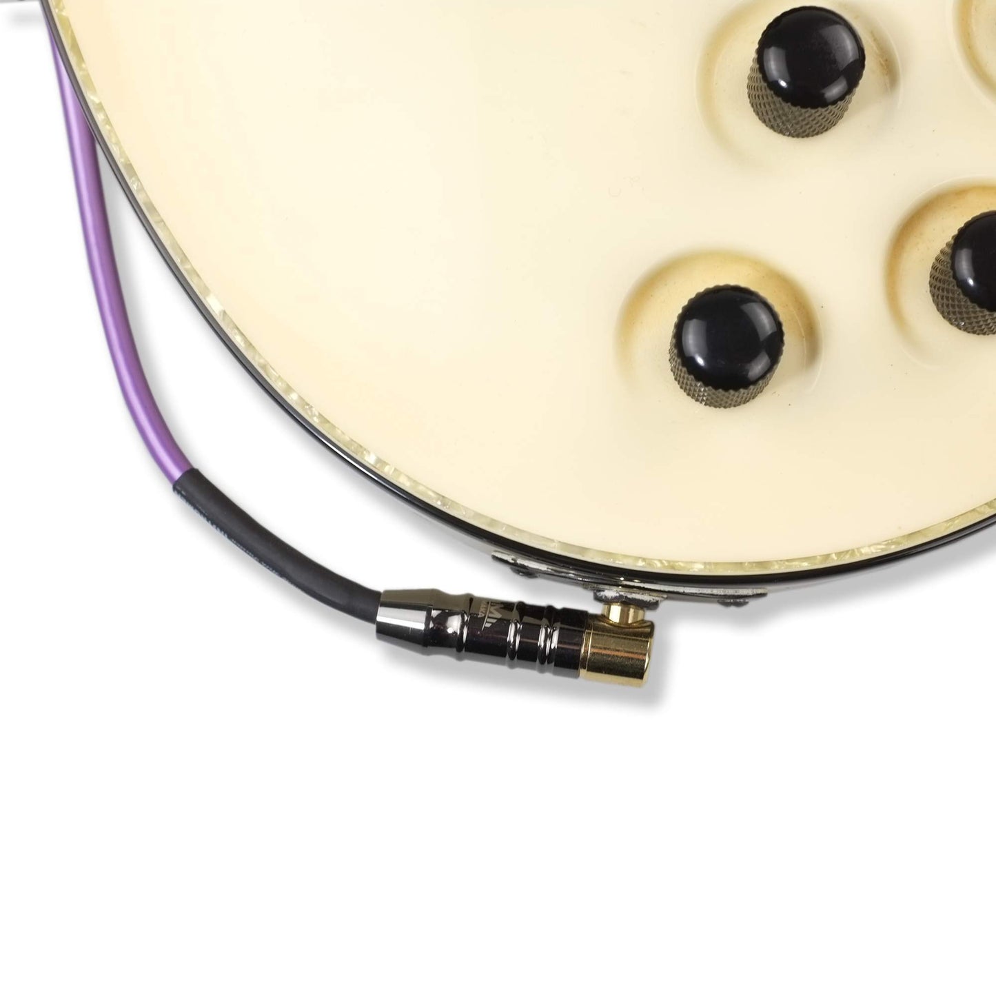 M MAKA - Cable de guitarra premium de 20 pies, espiral rizado, 1/4 pulgadas recto a ángulo recto, compatible con guitarra eléctrica y bajo, morado