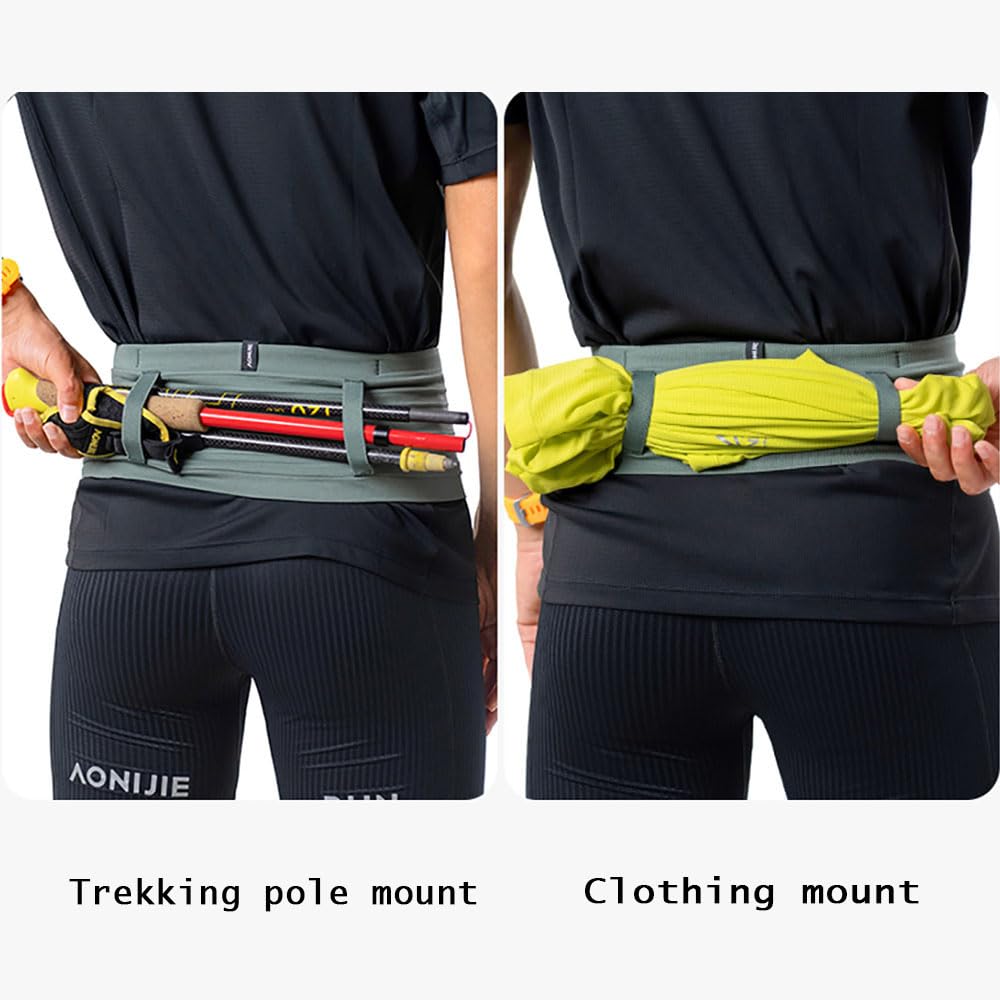 AONIJIE - Riñonera para correr con varios compartimentos, adecuada para caminar, viajar, deportes, senderismo y ejercicio, Negro -, Large, Deporte