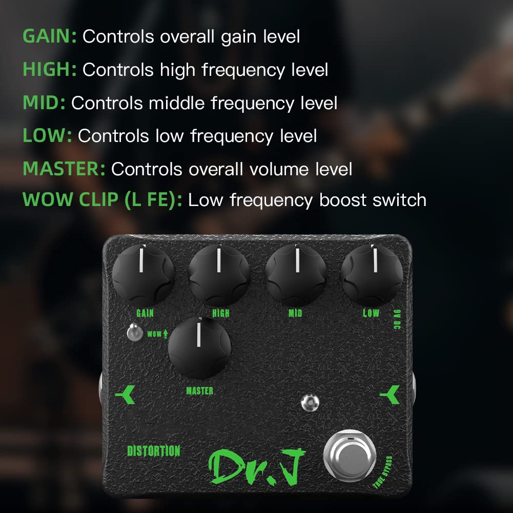 Pedal de Distorsión JOYO Metalizado Edición de Alta Gama para Guitarra Eléctrica