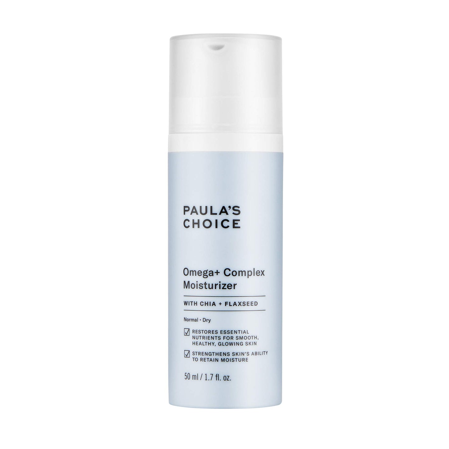 Paula's Choice Omega+ Complex - Hidratante facial ligero, manteca de karité y aceites vegetales, vitamina C iluminadora, para piel seca y sensible - 50 ml
