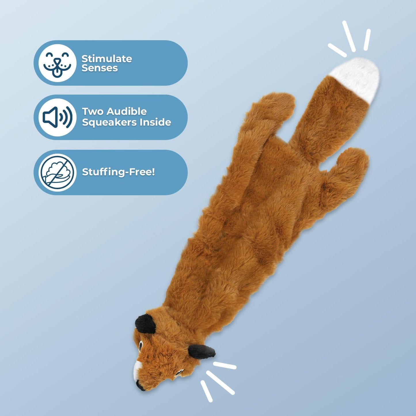 Best Pet Supplies - Juguete para Perro sin Relleno, 2 en 1, diseño de Zorro, Mediano