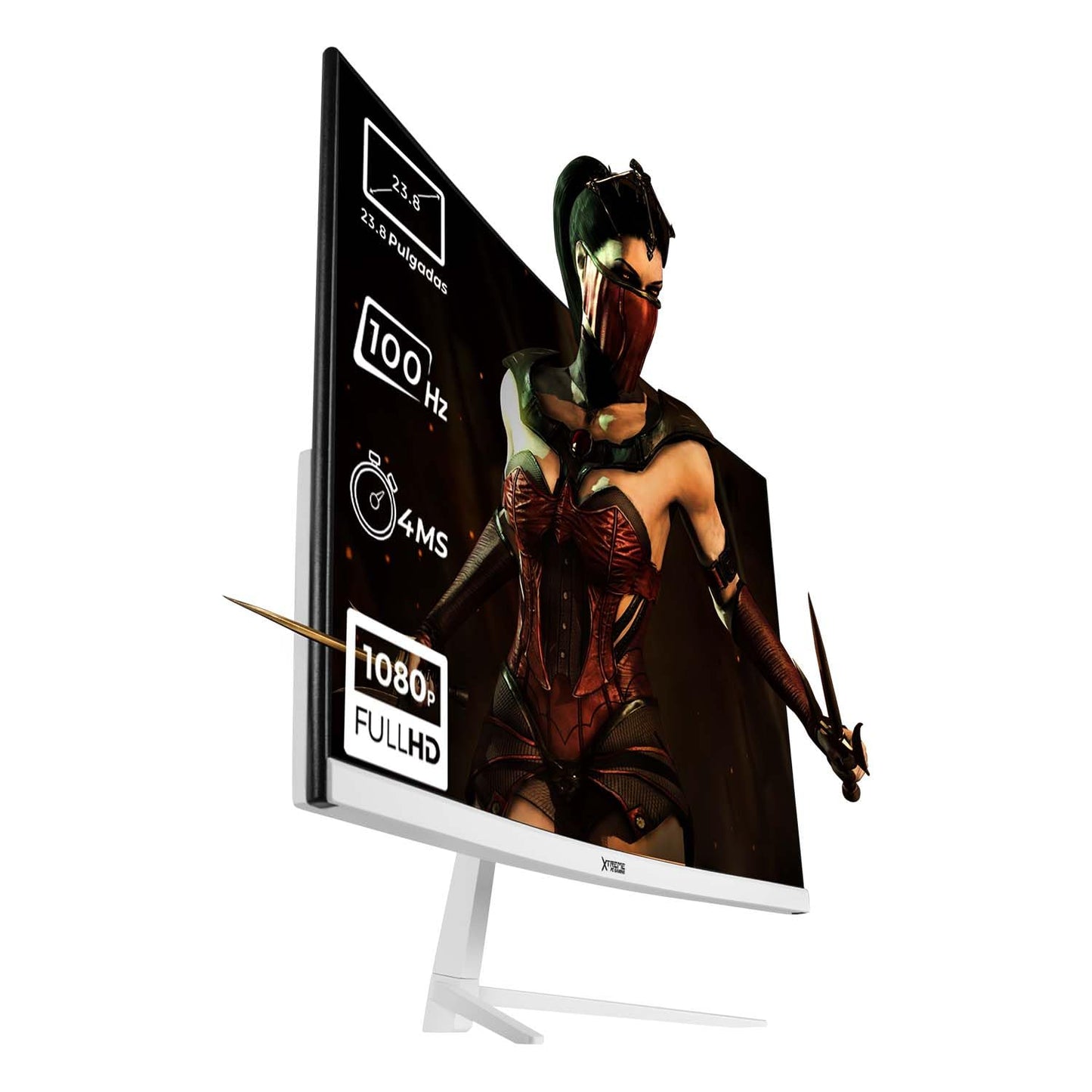 Monitor Gamer XTREME PC GAMING Blanco Curvo Clarity 23.8" 4ms 100Hz FHD VA HDMI