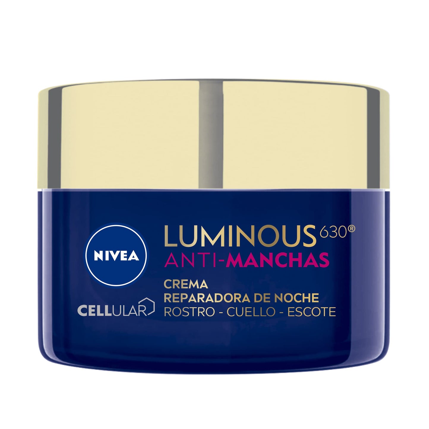 Crema Reparadora de Noche NIVEA Cellular Luminous630 Anti Manchas para Mujer + Fluido Facial Aclarador NIVEA Cellular Luminous630 Protección Solar FPS50