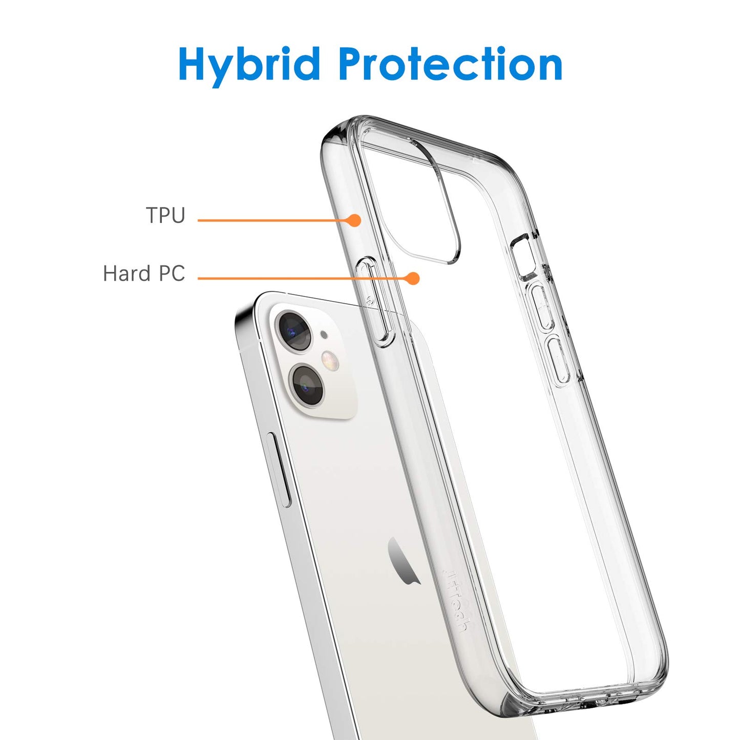 JETech Funda para iPhone 12/12 Pro 6,1 Pulgadas, Anti-Amarillo Carcasa Anti-Choques y Anti- Arañazos (Transparente)