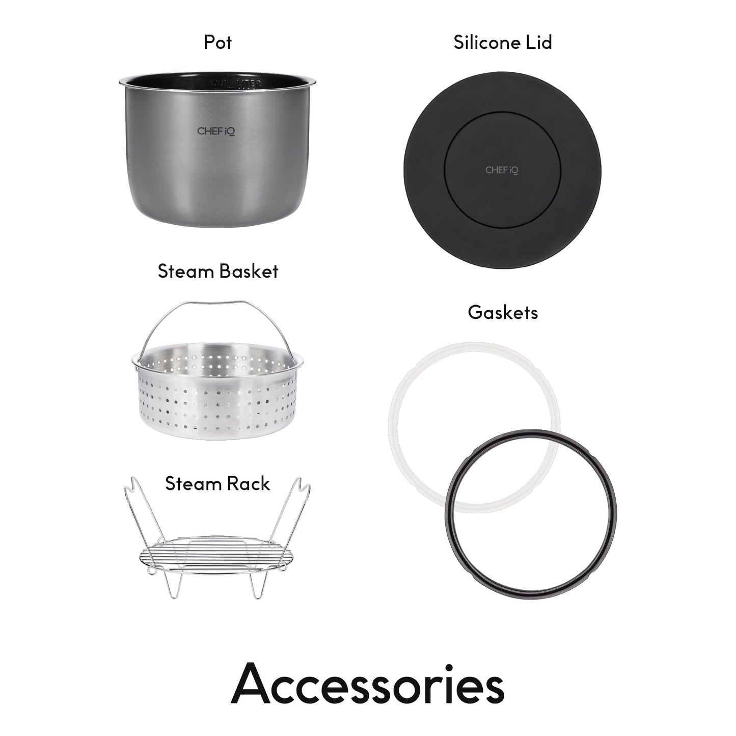 CHEF iQ La olla a presión más inteligente del mundo de CHEF iQ, se combina con la aplicación a través de WiFi para comidas en una báscula integrada instantánea y liberación automática de vapor, multifuncional