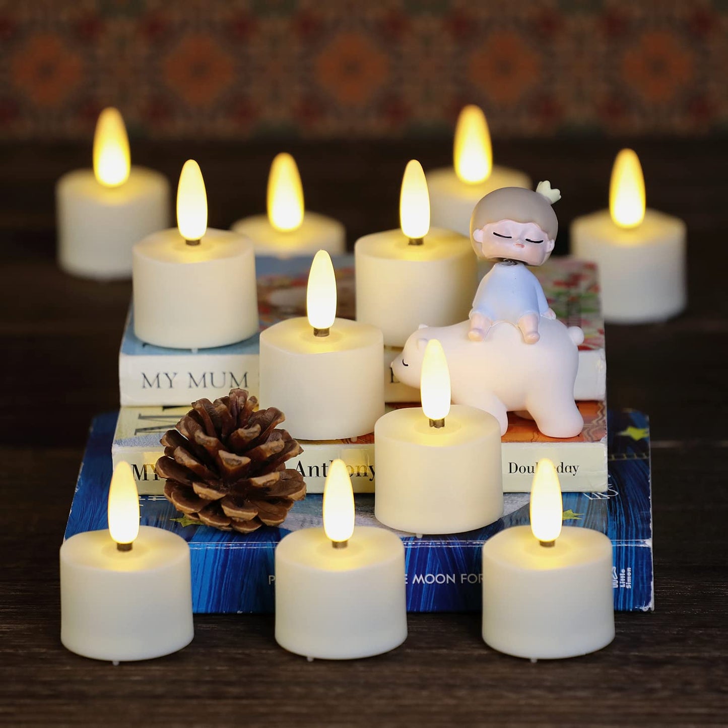 Velas Recargables MIXALY Luz LED Blanca con Mando a Distancia y Temporizador