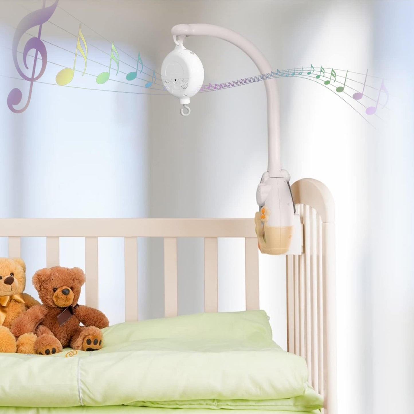 Caja Musical Móvil para Cuna De Bebé, Campana De Cama De Cuna Eléctrica, Crib Mobile Music Box Caja, Juego Musical, 35 Canciones, Juguete Ajustable, Motor Móvil para Regalos De Baby Shower