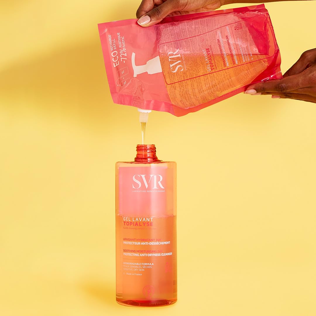 SVR Topialyse Gel Lavant Gel Limpiador Hidratante para Piel Muy Seca y Atópica | Rostro, Cuerpo, Cabello e Higiene Íntima | Hidratación 24 Horas | 400 ml
