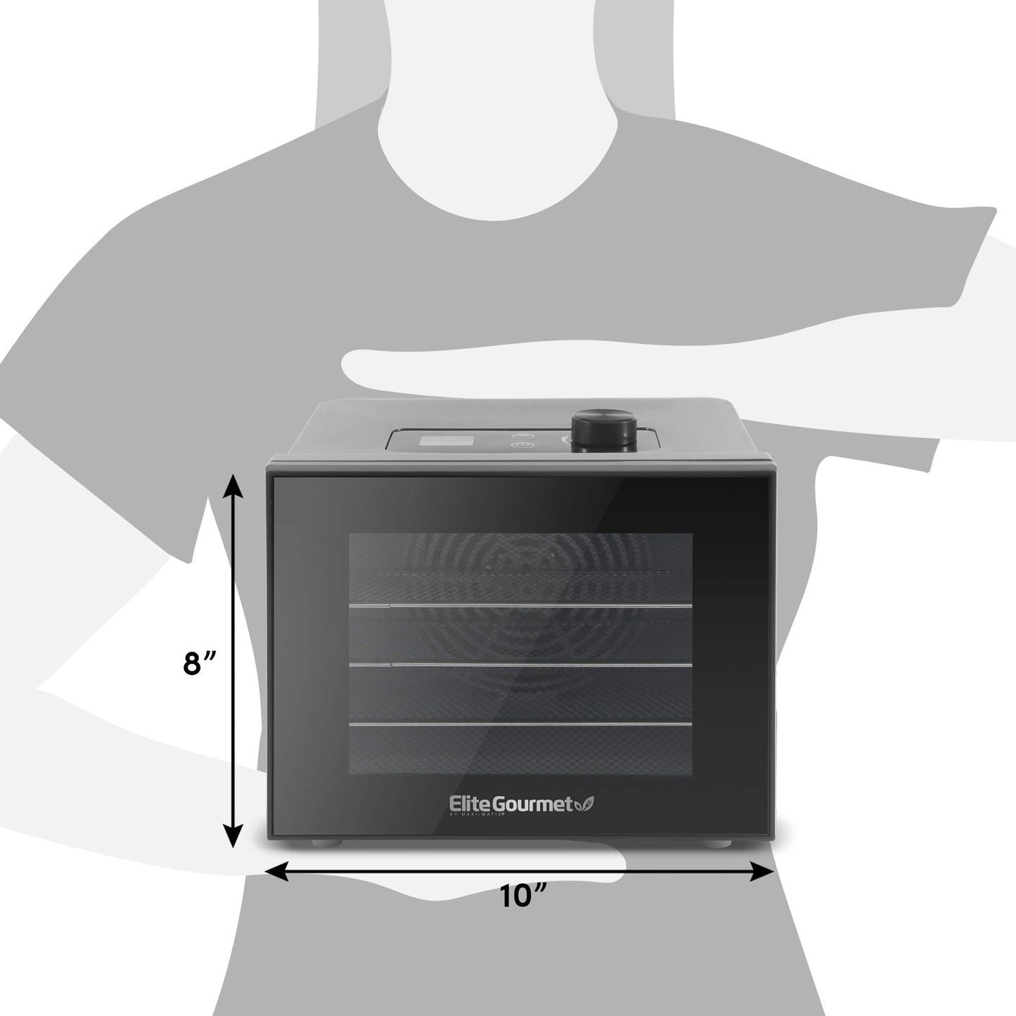 Elite Gourmet Deshidratador de alimentos, bandejas de acero inoxidable, deshidratador de alimentos, controles de temperatura ajustables, hierbas cecas, frutas, verduras y aperitivos
