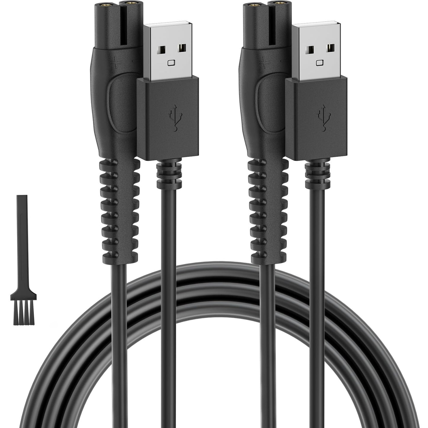 IBERLS Cargador Rasuradora para Philips Norelco OneBlade QP2724 QP2834 QP1924 X3001 X5006 MG5910 MG7910 MG9510 Cable de Carga USB Charger, Cepillo de Limpieza(2pack, 5V)