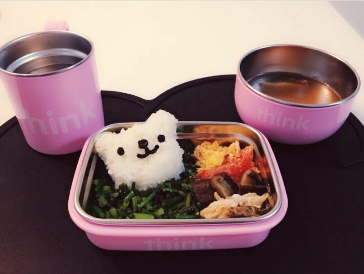 Juego de Alimentación thinkbaby Rosa Libre de BPA