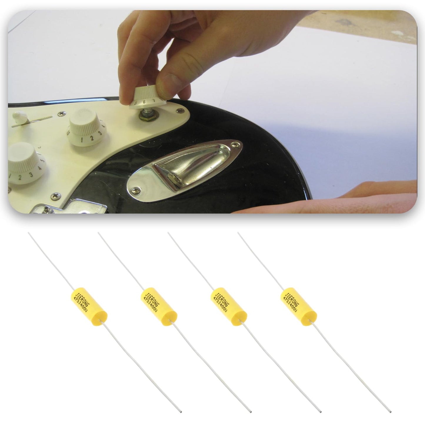 OTOTEC - 4 condensadores de 0.047uf para guitarra, condensadores, bocinas individuales y tapas Humbuckers para guitarra eléctrica y bajo