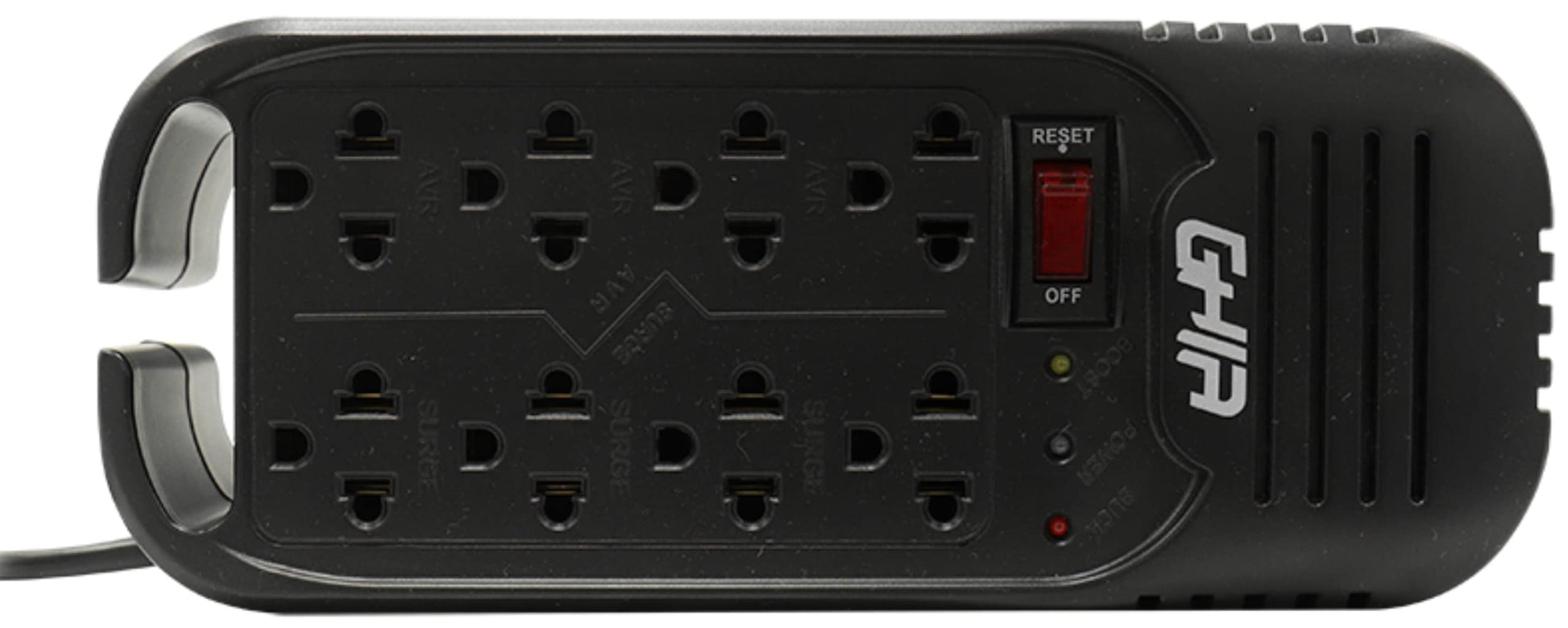 Regulador de Voltaje GHIA GVR-020 Negro Respaldo de hasta 8 Dispositivos para Hogar u Oficina