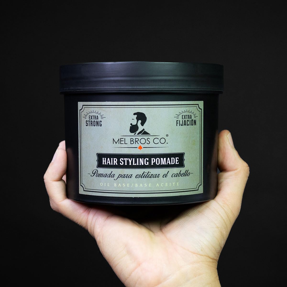 Mel Bros Co. - Hair Styling Pomade - Pomada para Estilizar El Cabello Base Aceite - Extra Fijación (32 Oz)