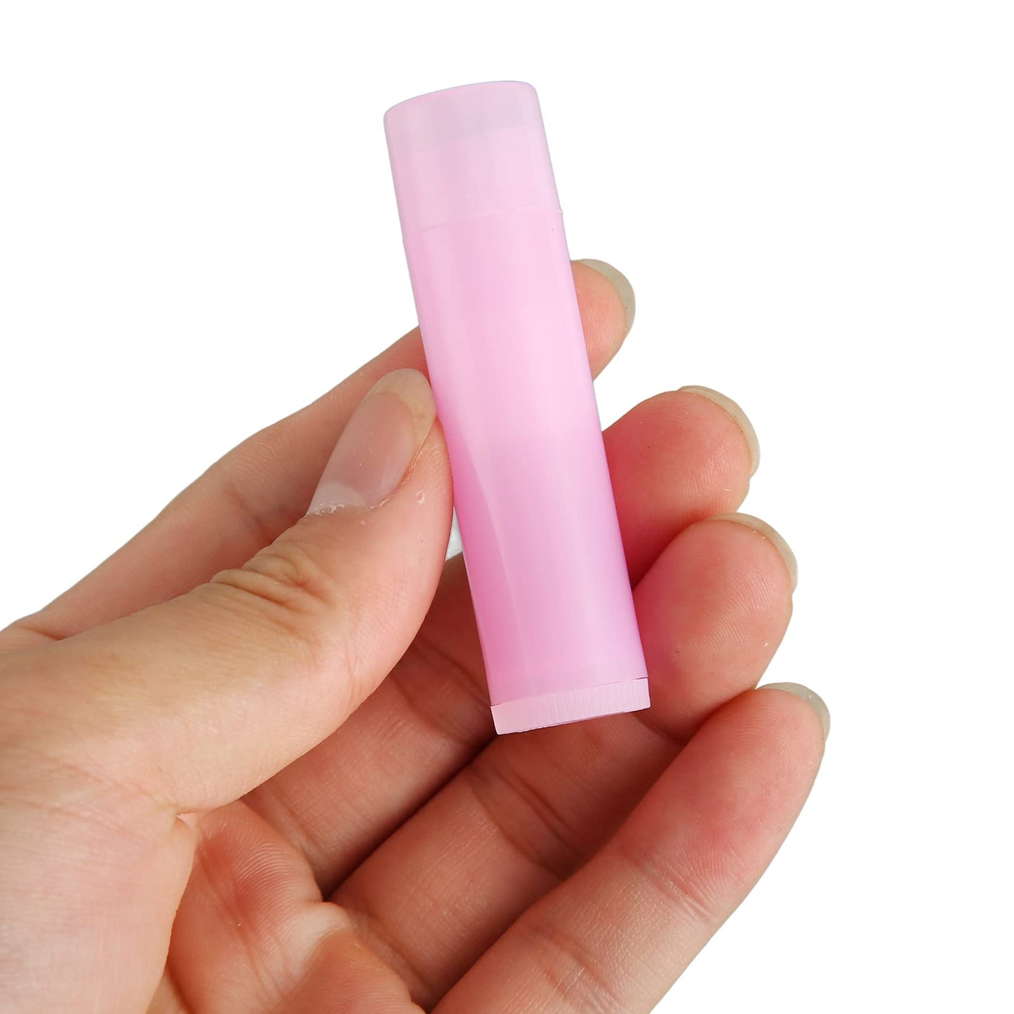 Tubos De Bálsamo Labial Vacíos, 5ml 20 Plástico Tubos De Lápiz Labial Para Bricolaje Tubo De Contenedor De Bálsamo Labial con Tapa Hermética (Color Rosa)