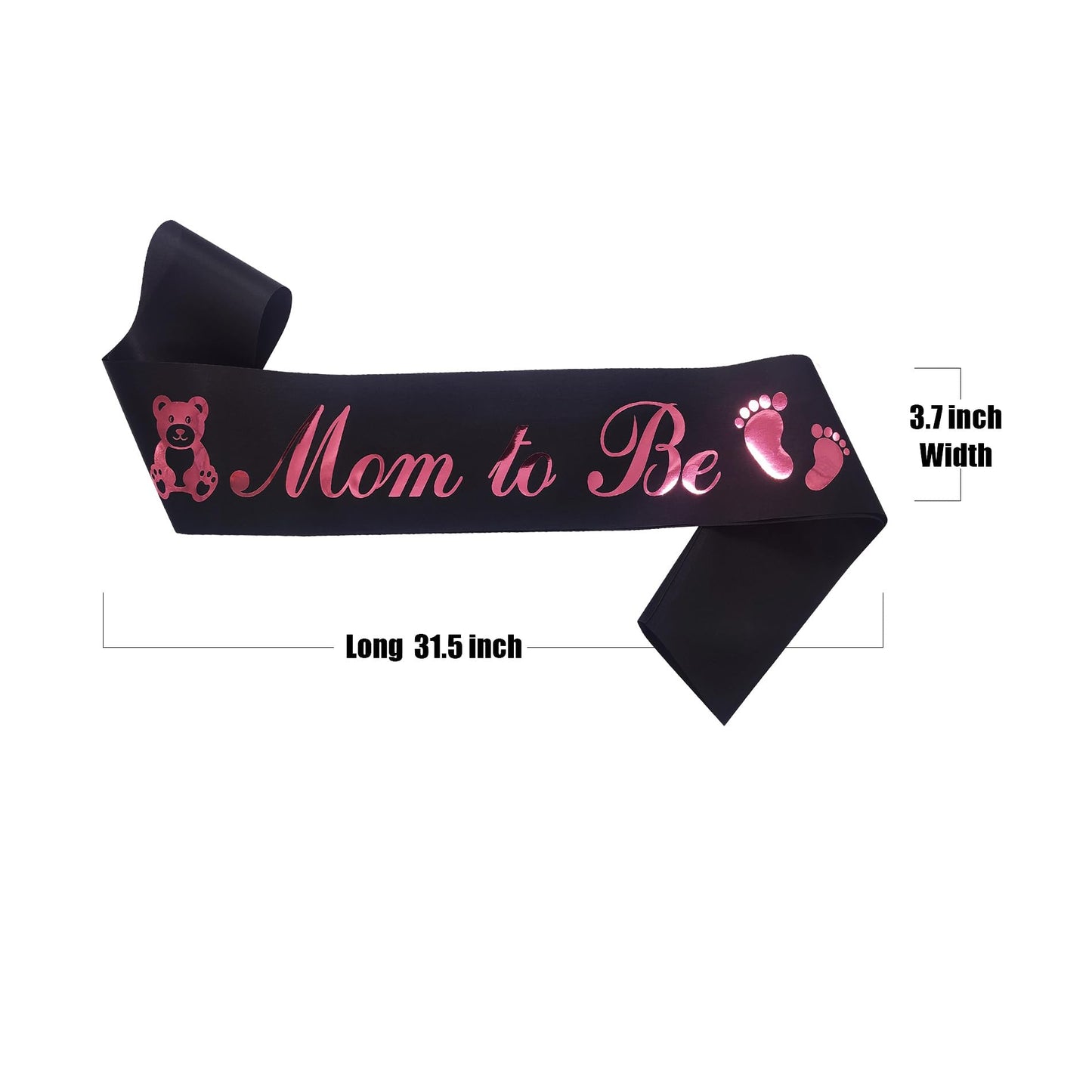 Juego de 2 bandas para mamá a ser y papá para ser sash, satén negro con letras doradas y azules, suministros de decoración de baby shower para regalos de madre padre, fiesta de revelación de género