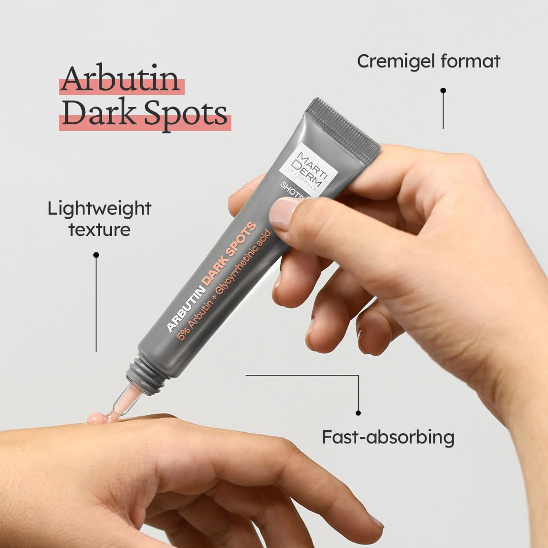 MartiDerm SHot Arbutin Dark Spots, Efecto despigmentante, Ilumina y Unifica el tono de la piel. 20 ml