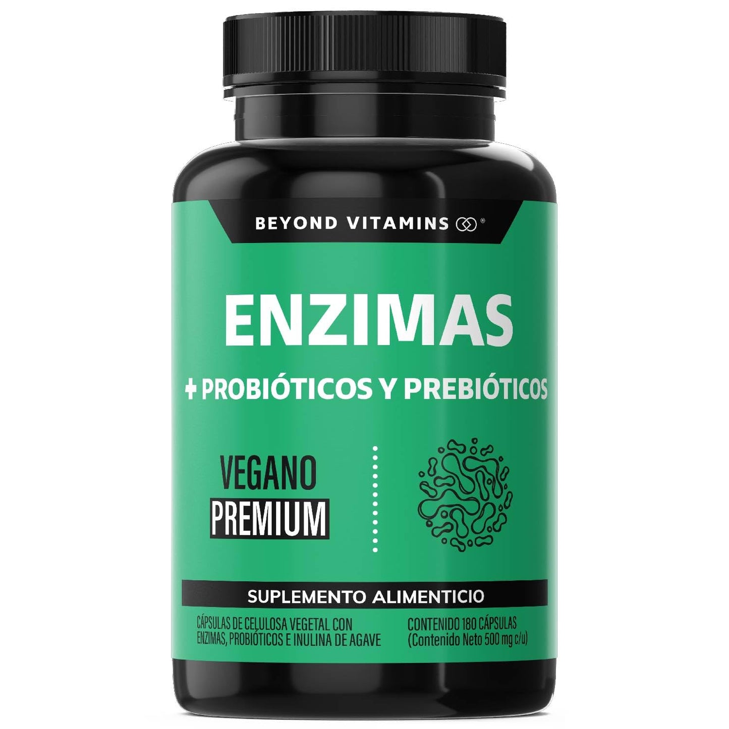 Enzimas Digestivas y Probióticos Lactobacillus acidophilus 180 Cápsulas