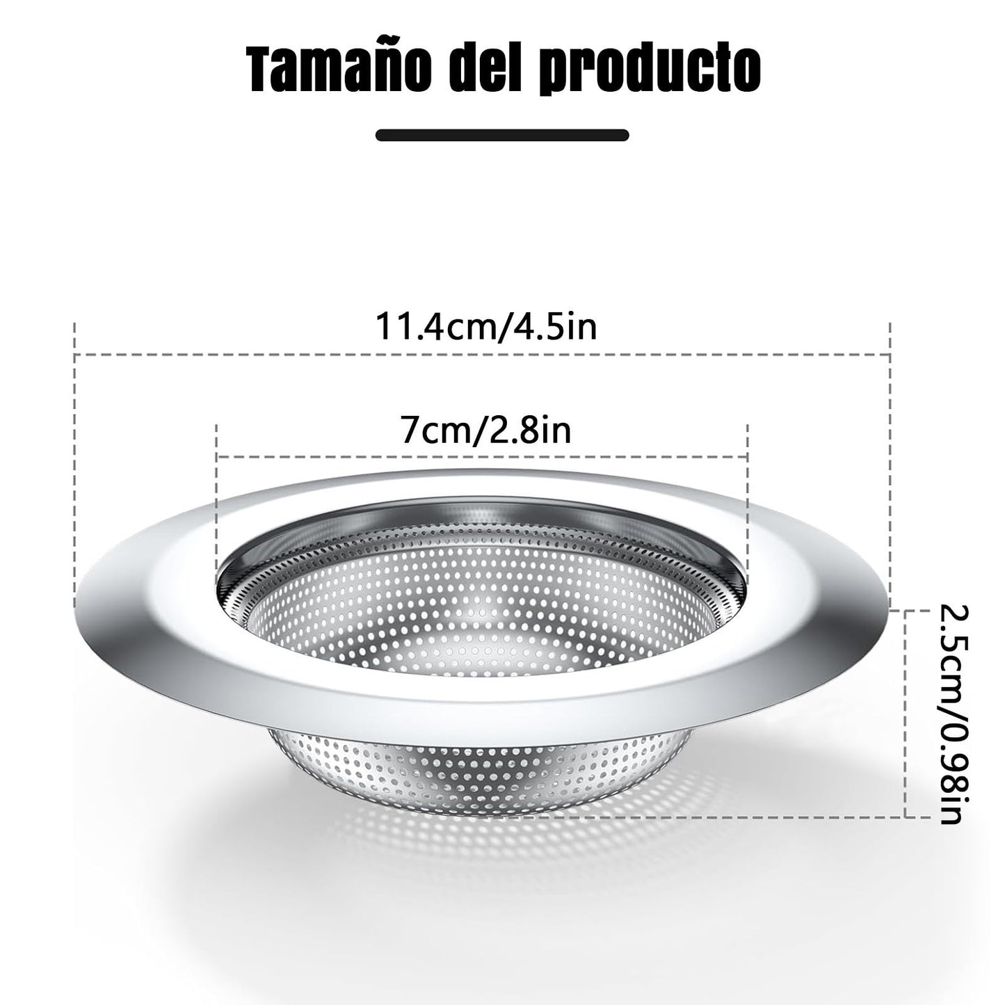 EUARD 4 Piezas Filtro De Fregadero De Cocina De Acero Inoxidable, Filtro De Drenaje De Fregadero De Cocina, Filtro De Fregadero De Cocina