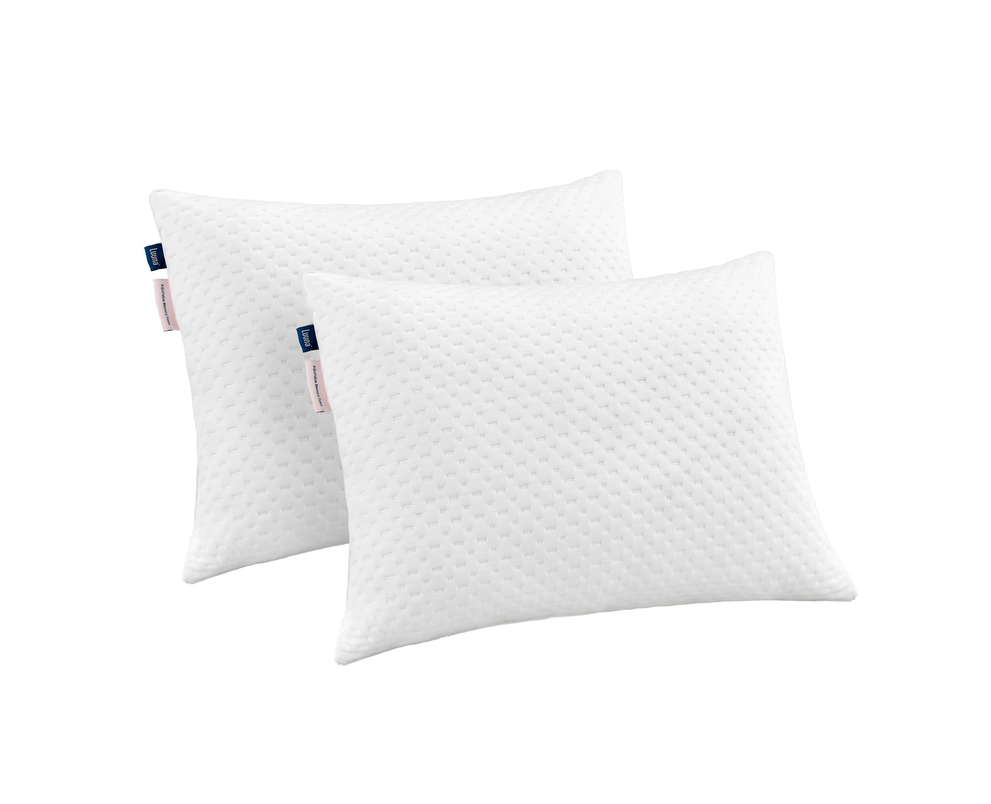 Luuna Almohada Ajustable Suave, 2 Pack, King Size 88x46 cm, Memory Foam, Funda Lavable, Suavidad y Frescura Garantizada para tu Descanso, Paquete de 2 Almohadas